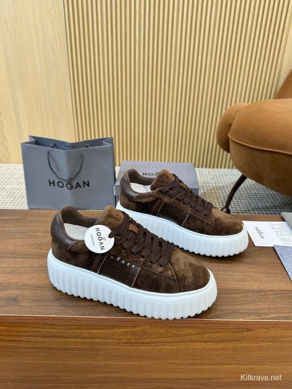 Hogan H-STRIPES Series Couple Thick Sole Biscuit Shoes Airship Shoes Casual Sneakers - AS00310