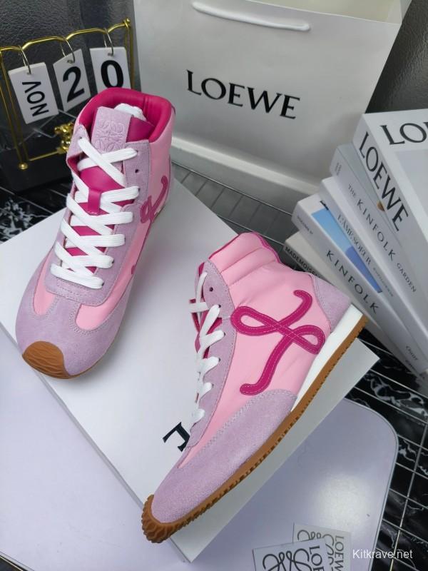 LOEWE High-Top German Training Sneakers Retro Fashion Casual White Shoes - LY00330