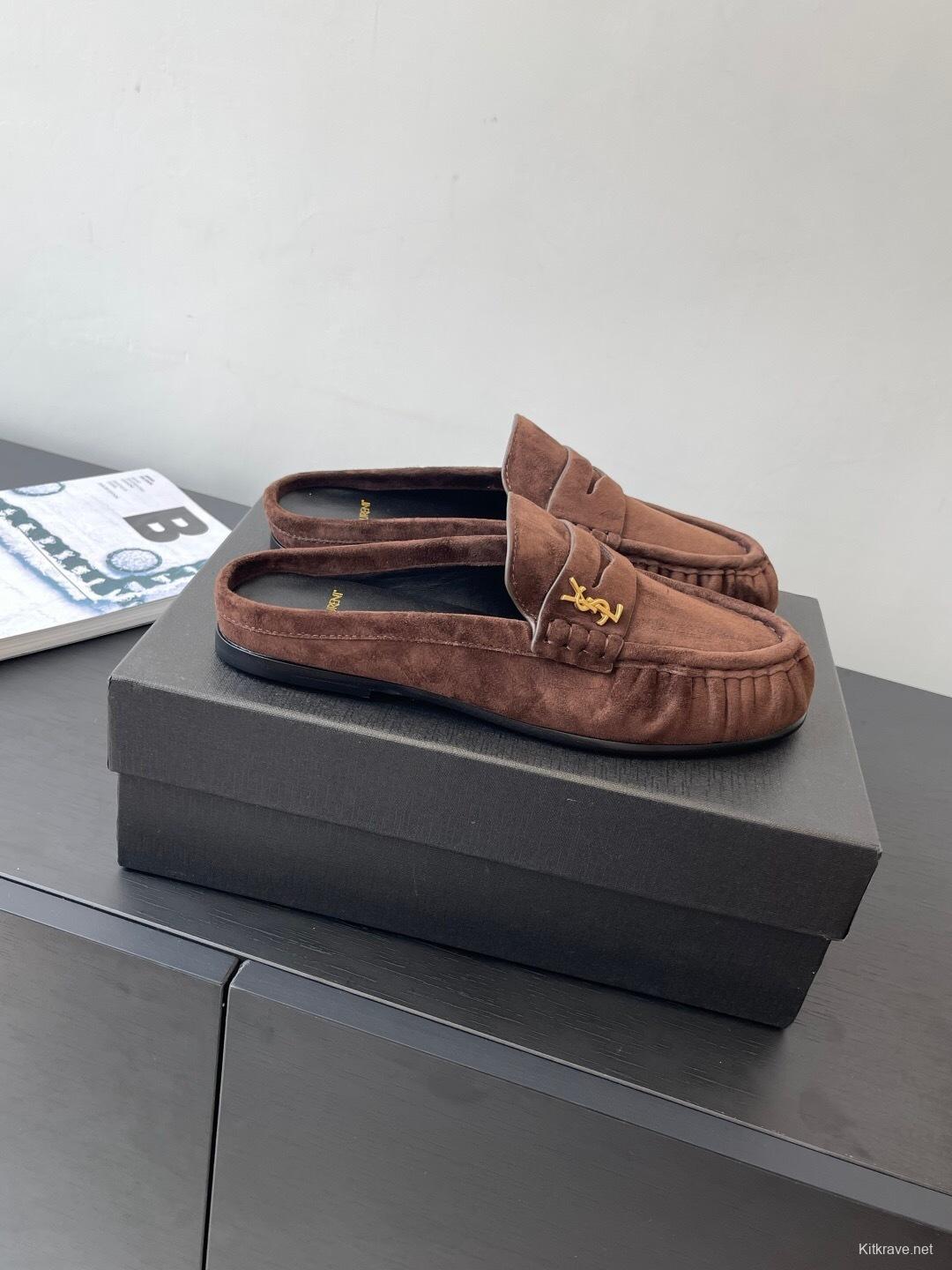 Saint Laurent Classic Loafer Mule Flats - KFY00320