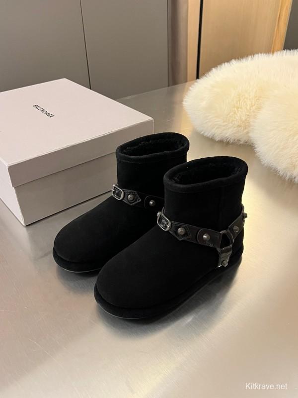 Balenciaga 2025 SS Buckle Rivet Snow Boots - LY00300