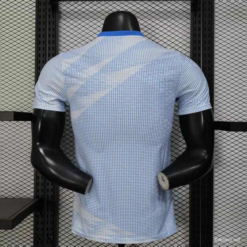 2025 Player Version  USA  Away White with Blue Halftone Gradient Pattern World Cup Commemorative Jersey