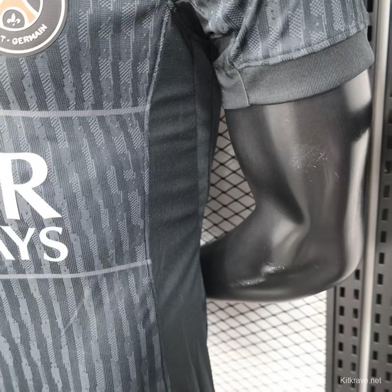 25/26 Player Version  Paris Saint-Germain Away Dark Grey with Vertical Stripe Pattern Jersey