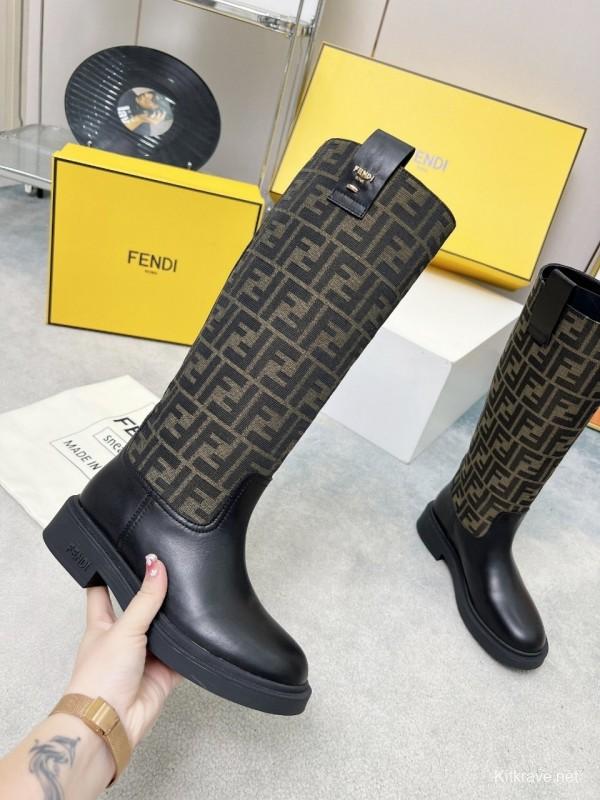 FENDI 2025/SS Fall Winter Monogram Platform High Boots - LY00400