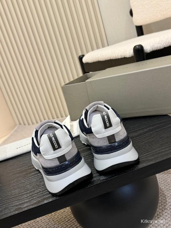 Brunello Cucinelli Casual Sneakers with Textured Calfskin and Seasonal Colors - KFY00320