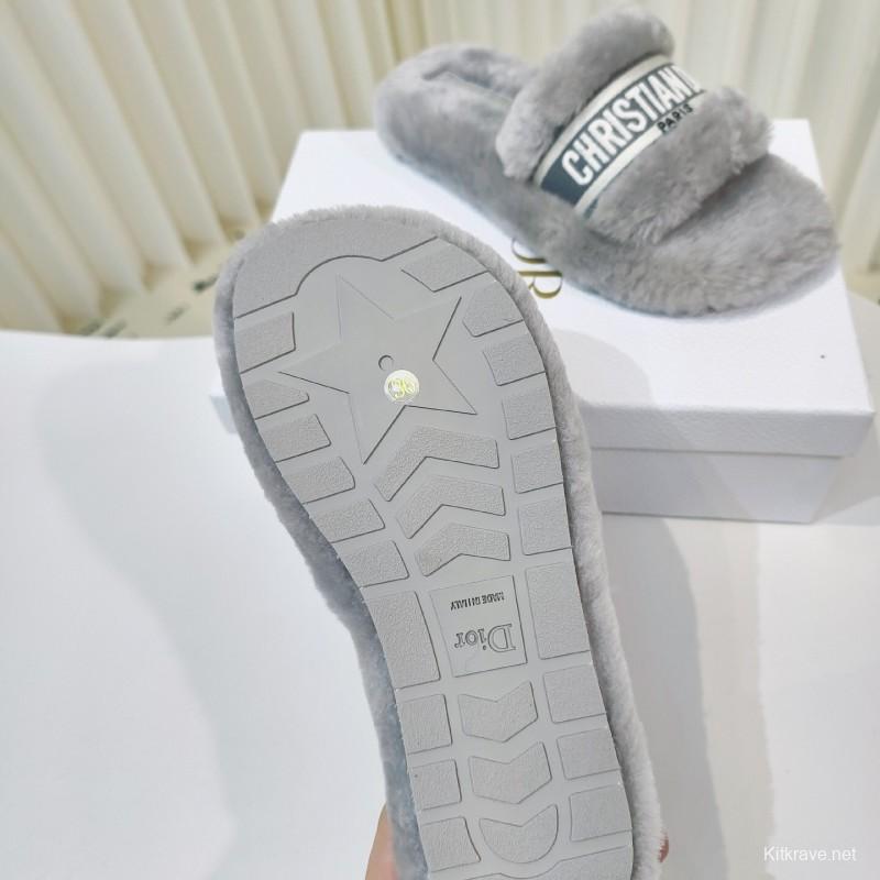 Dior Metal Buckle Wool Slippers Collection - LY00280