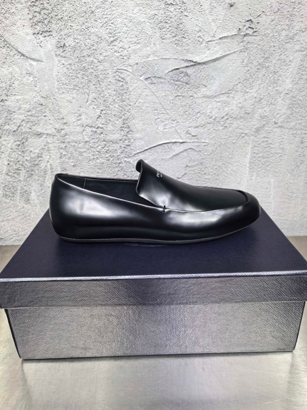 Prada Shuffle Monk Loafers Classic Retro Men's Leather Shoes - AS00380