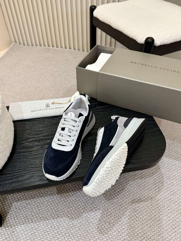 Brunello Cucinelli Casual Sneakers with Textured Calfskin and Seasonal Colors - KFY00320