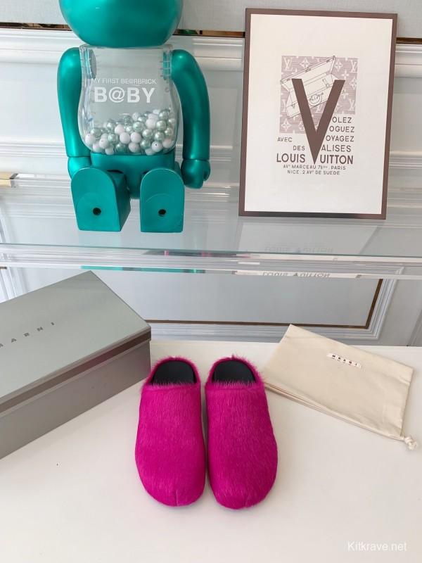 Marni 2025/SS Mule Shoes with Pony Hair Design - LY00