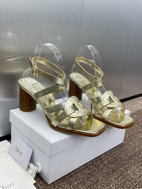 Dior D-Club Jelly Color Hollow Layered Cross Strap High Heel Women Shoes - KFY00290