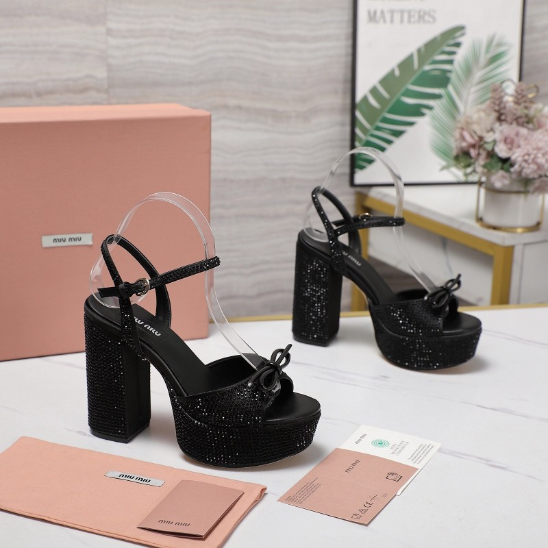 MIUMIU Bling Crystal Sandals with Swarovski Elements - KFY00340