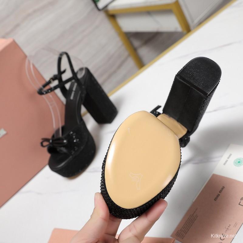 MIUMIU Bling Crystal Sandals with Swarovski Elements - KFY00340