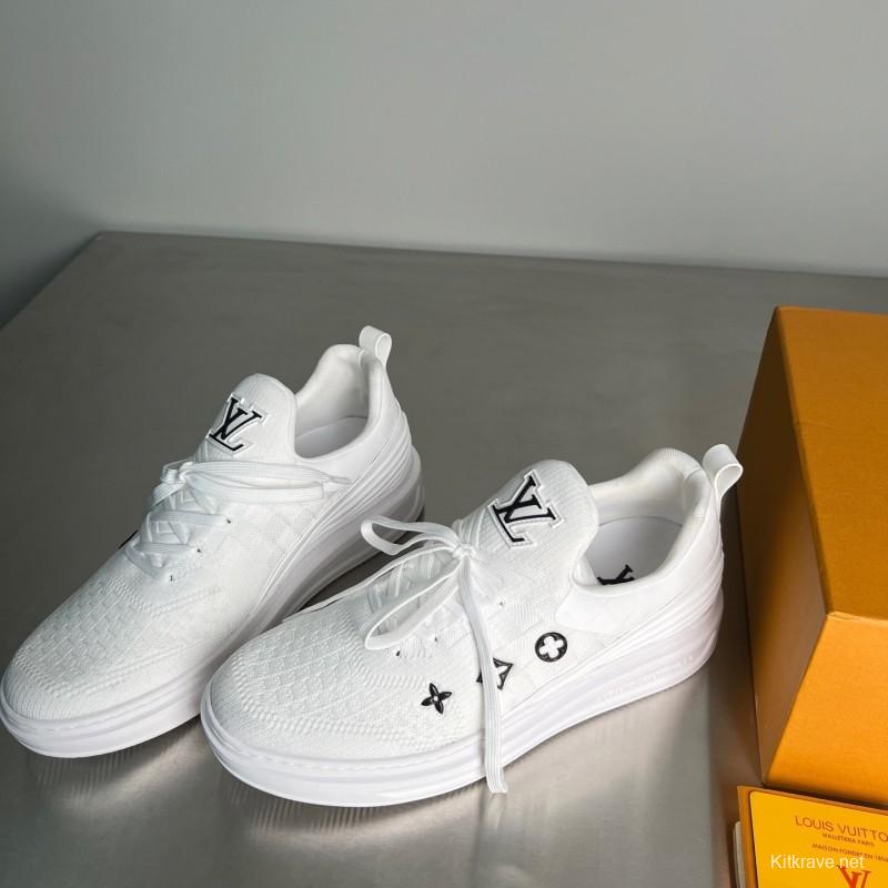 Louis Vuitton Beverly Hills Monogram Knit Sneakers with Imported IP Foam Sole - YC