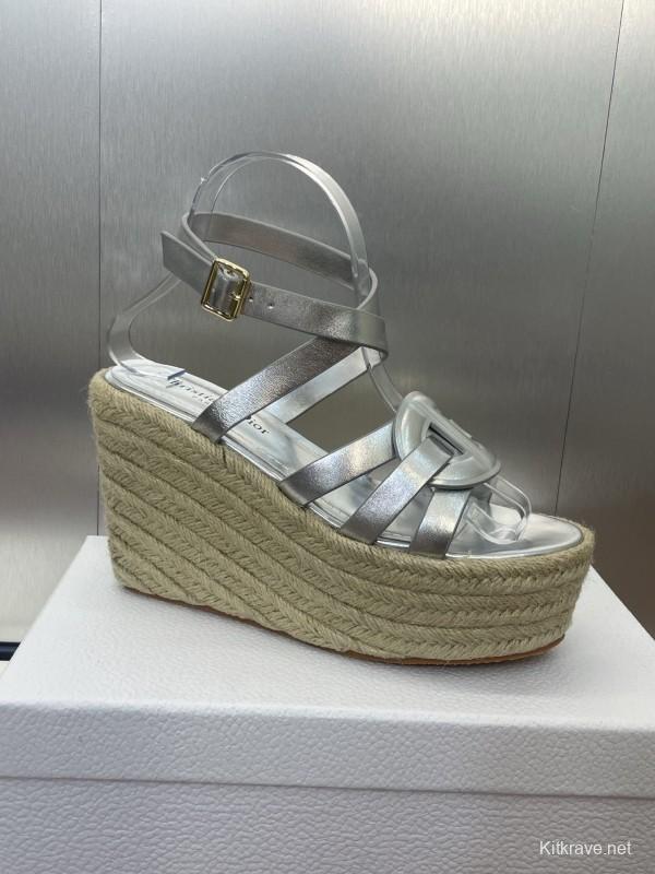 Dior D-Club Jelly Color Hollow Layered Cross Strap Platform High Heel Women's Shoes - KFY00290