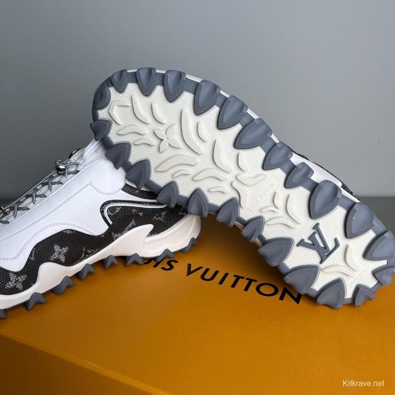 LV RUSH Calfskin Metal LV Circle Accessory Slip-Resistant Low-Top Casual Lifestyle Shoes - YC