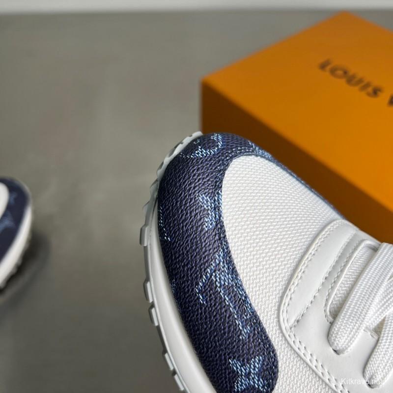 Lv Run Away Leather Round Toe Lace-Up Low Top Casual Shoes Men's - YC