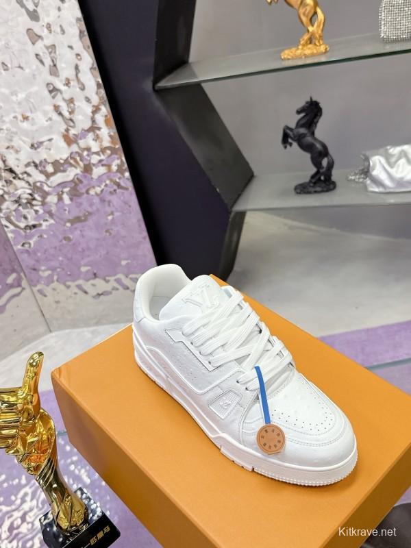 Louis Vuitton LV Trainer Maxi Sneakers Series with Ostrich Pattern - AS00400