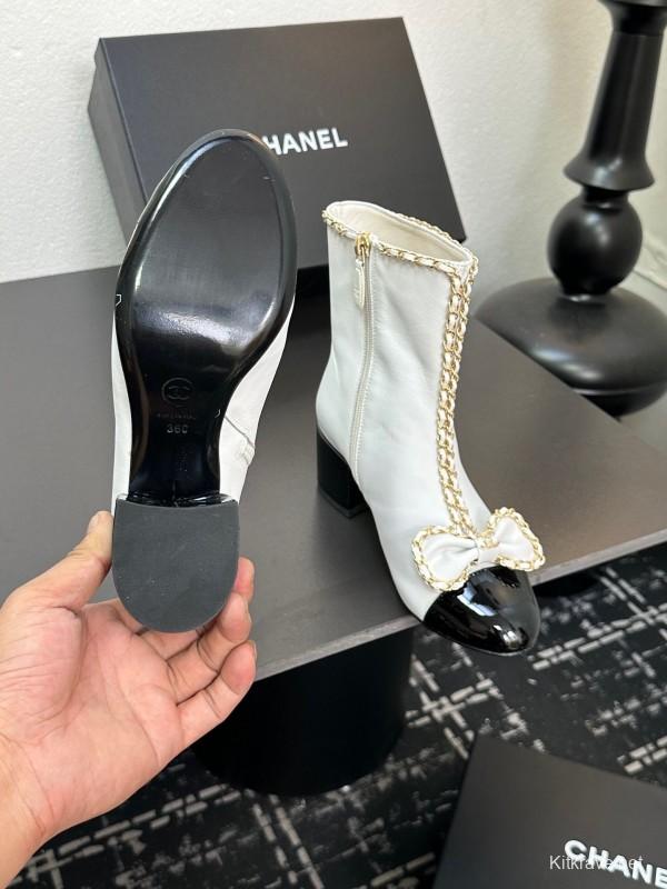 Chanel 2025/SS Bow Chain Stiletto Ankle Boots - LY00370