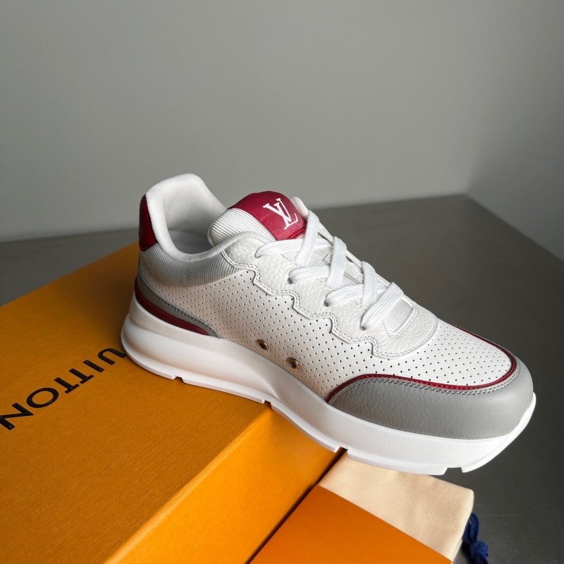 Lv Classic Leather Round Toe Lace-Up Low Top Casual Shoes for Men - YC