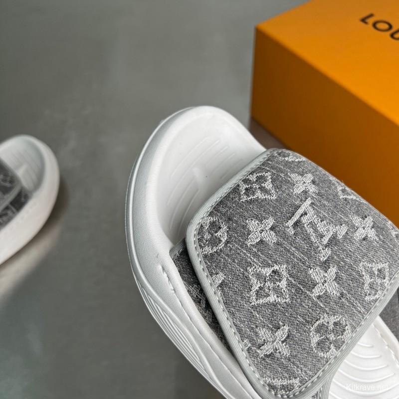 Louis Vuitton Miami Mule Slippers with Hook and Loop Fastener - YC