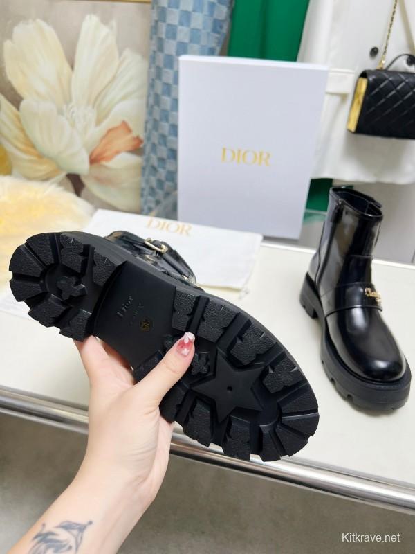 Dior 2025/SS New Autumn Winter British Style Brogue Thick Sole Martin Boots - LY00330