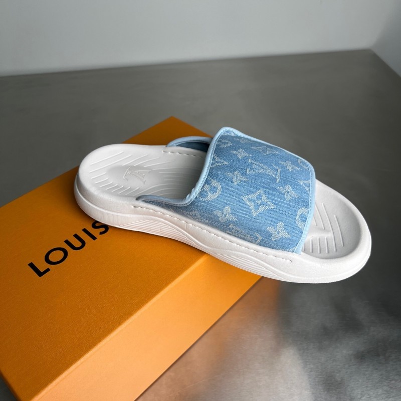 Louis Vuitton Miami Mule Slippers with Hook-and-Loop Strap - YC