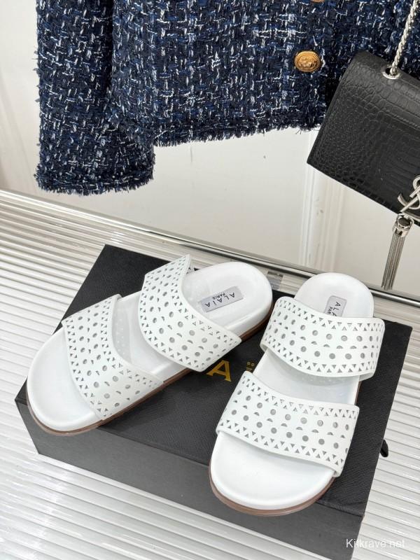 Alaia Spring Summer 2025 Laser-Cut Openwork Casual Sandals - KFY00260