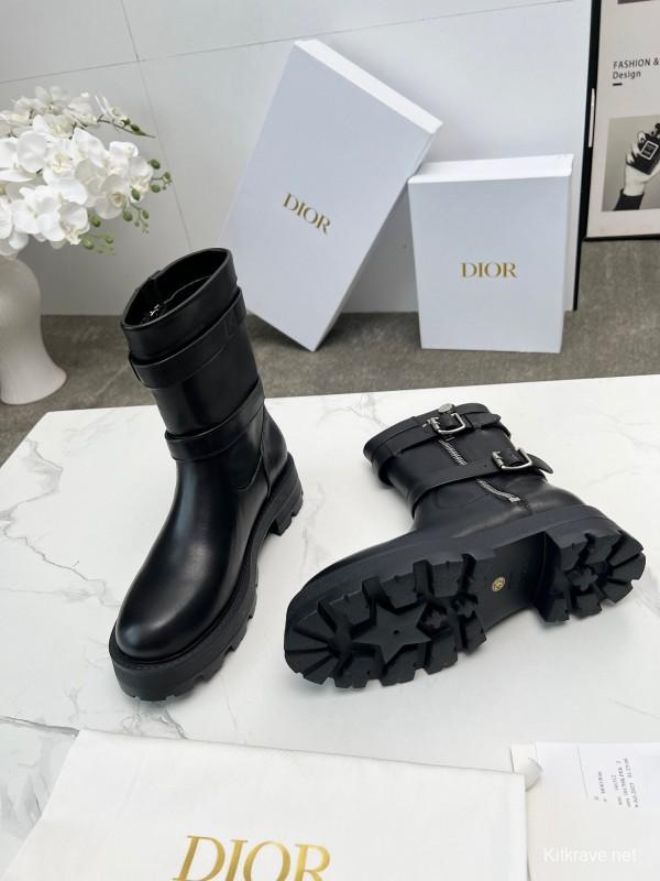 Dior 2025/ss Retro British Style Brogue New Knight Boots - LY00390