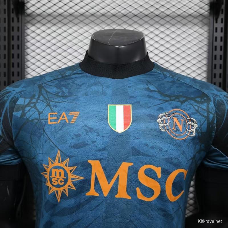 Player Version 25/26 Napoli Halloween Blue Jersey-Glow In Dark
