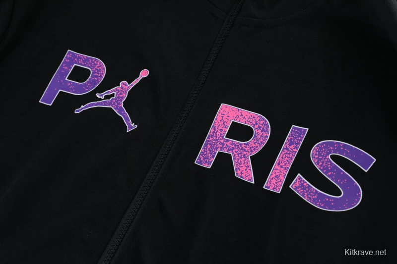 2025 Air Jordan Jumpman Black Purple Hoodie Full Zipper Jacket+Long Pants