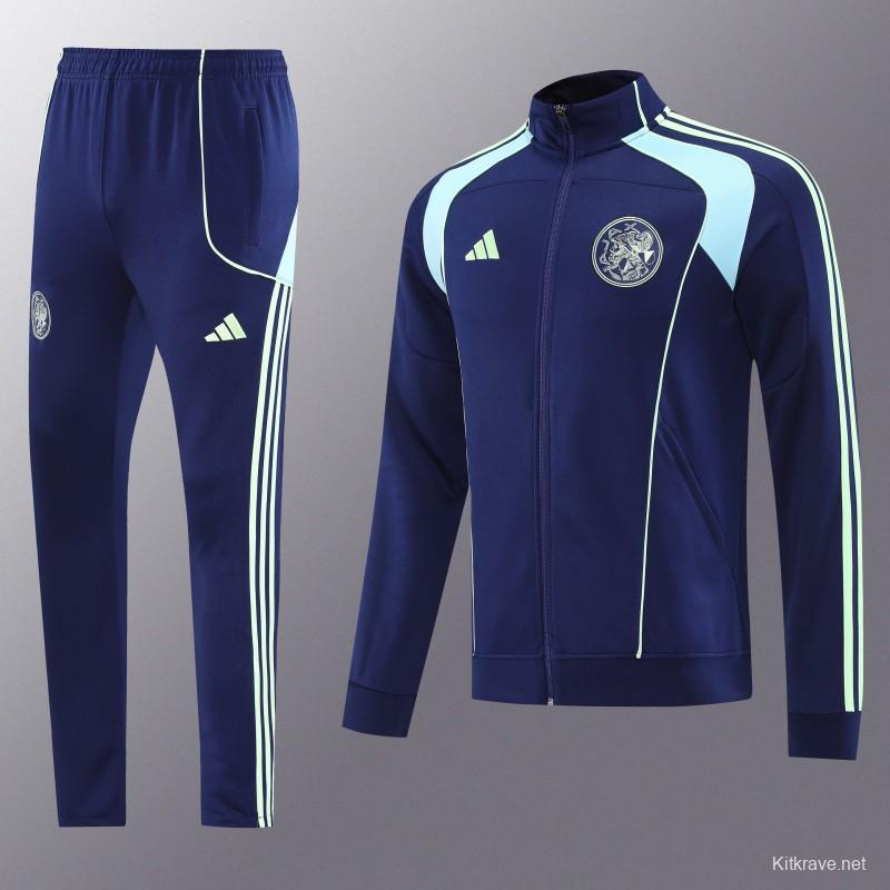 25/26 Ajax Amsterdam Navy Blue Full zipper Jacket Tracksuit+ long pants