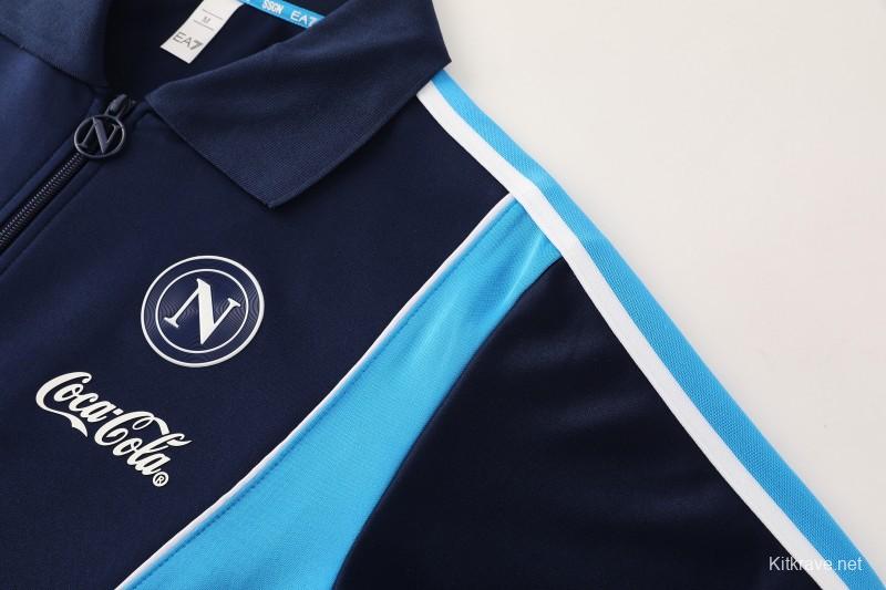 25/26 SSC Napoli Navy Blue  Full zipper Jacket Tracksuit+ long pants