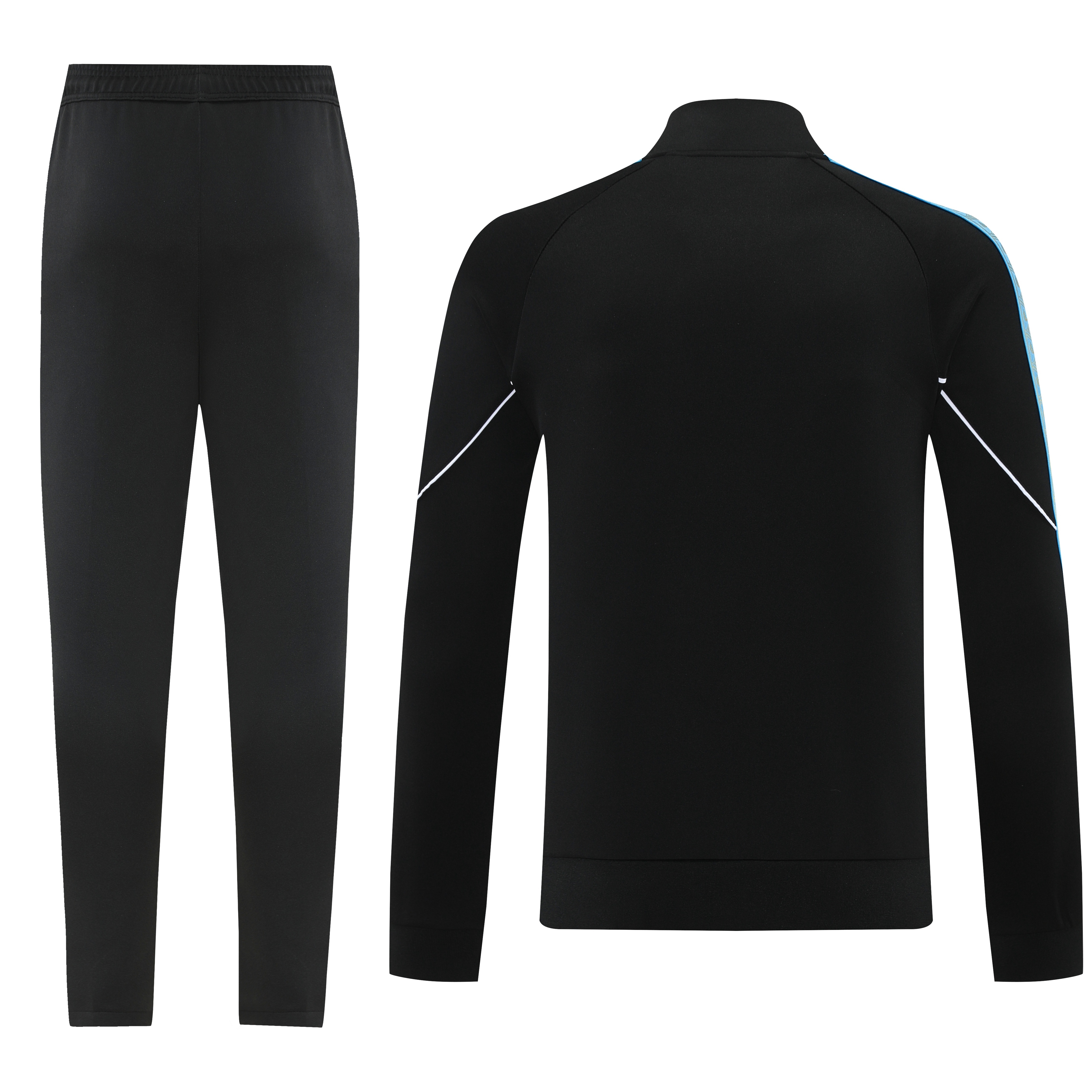 25/26 Olympique Marseille Black Full zipper Jacket Tracksuit+ long pants