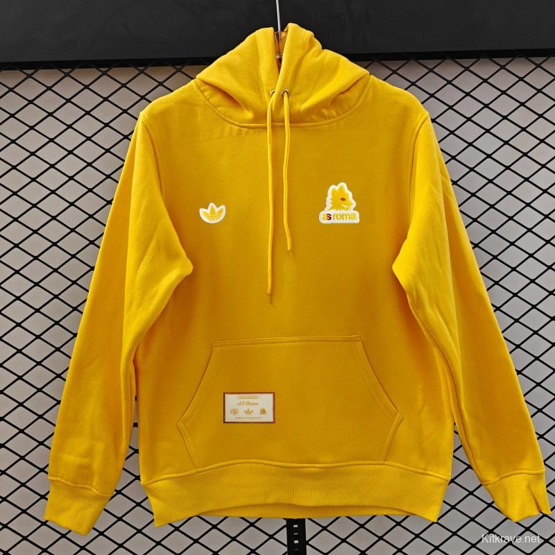 25/26 Adidas x AS Roma Retro  Embroidered Logo Hoodie 9 Colors