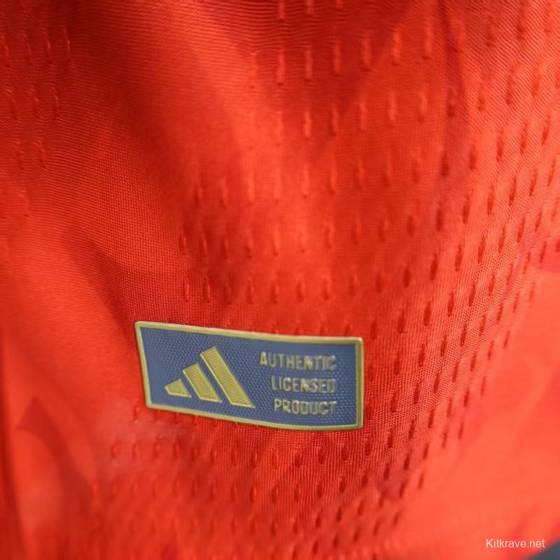 Player Version 2026 Belgium Home Red Long Sleeve Jersey