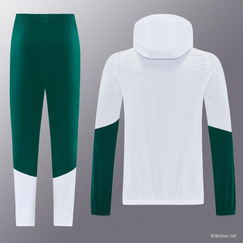 2026 Italy White Hoodie Full Zipper Windbreaker + Long Pants