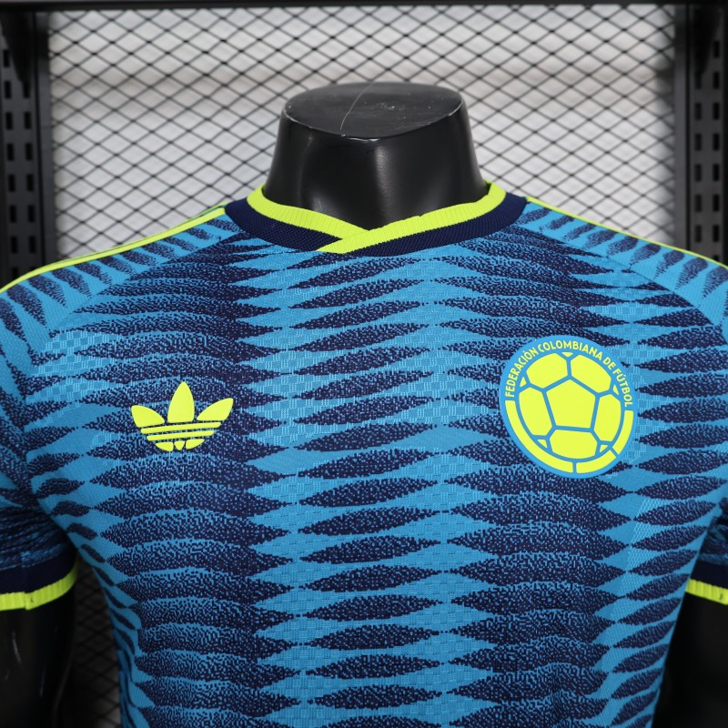 2026 Player Version Colombia Blue with Wavy Zigzag Pattern Jersey