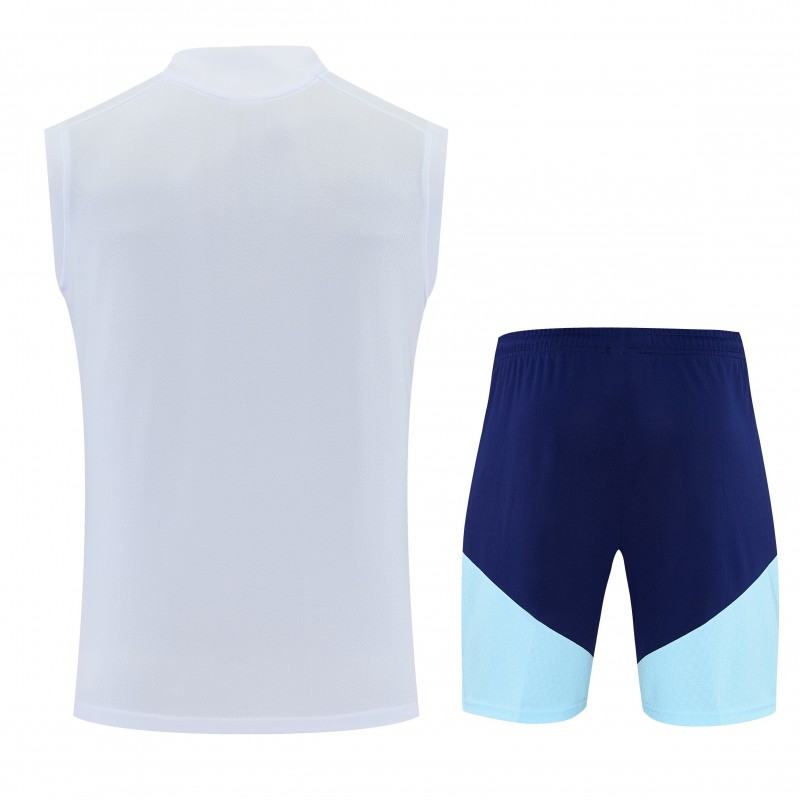 26/27 Argentina White Sleeveless Training Vest +Soccer Shorts