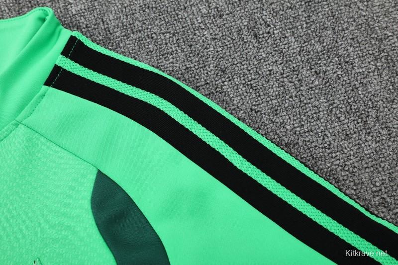 26/27  Mexico Green Half Zipper Jacket Tracksuit  + Long Pants