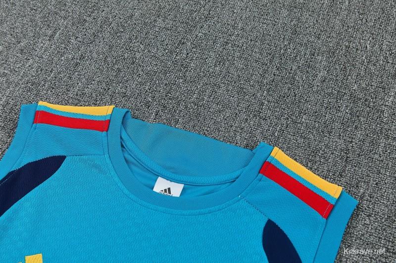 26/27 Spain Light Blue Sleeveless Training Vest +Soccer Shorts