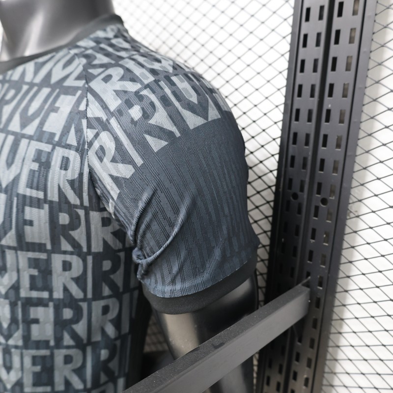 Player Version 26/27 River Plate Away Black with All-Over Letter Print Jersey