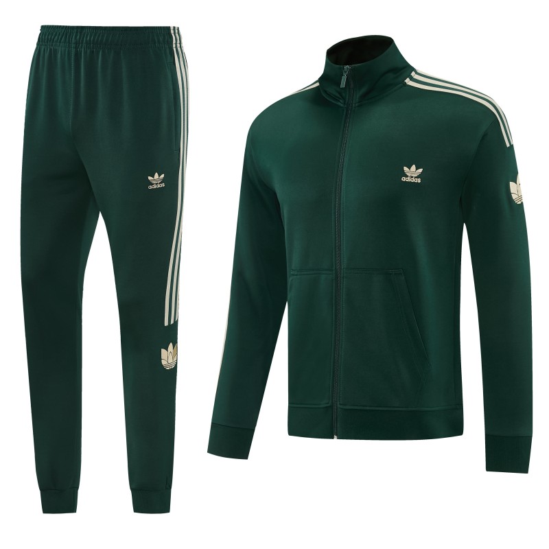 2026 Adidas Navy Green  Full Zipper Jacket + Long Pants