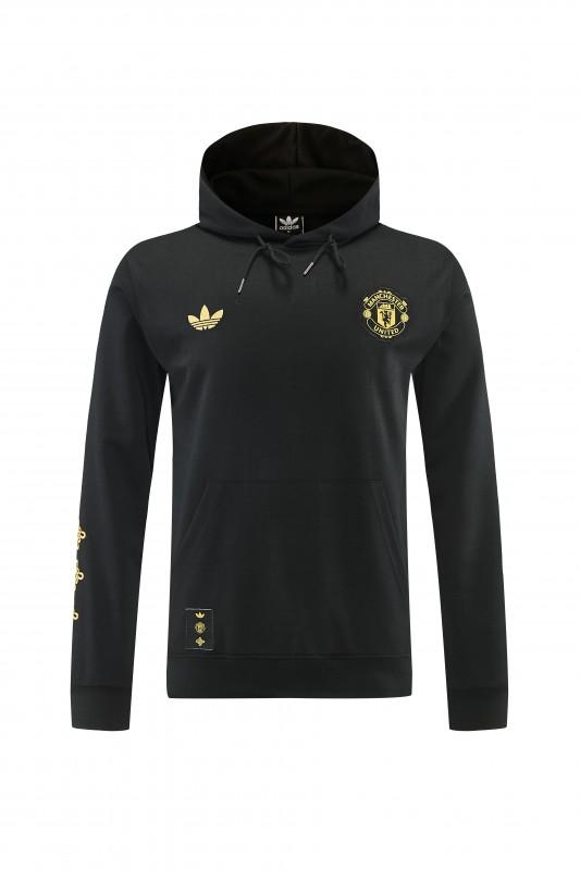 26/27 Manchester United Black Pullover Hooded Tracksuit + Long Pants