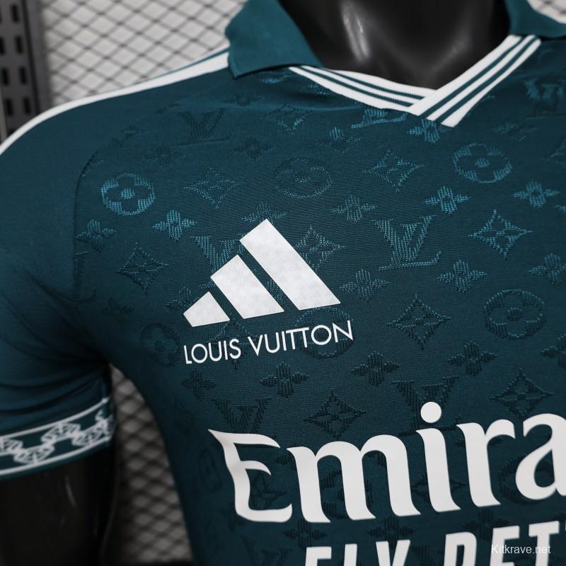Player Version 2026 Real Madrid × Louis Vuitton Teal LV Monogram Adidas Collab Special Edition Jersey
