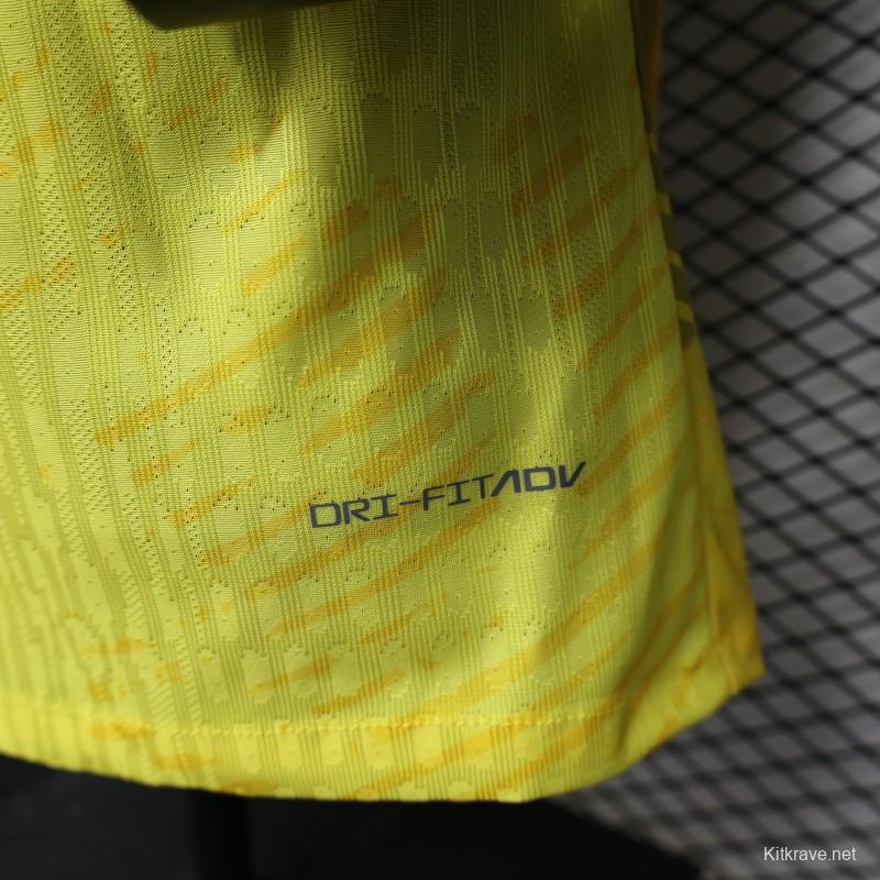 Player Version 2026 Brazil Yellow with Green Ink Splash Special Edition Home Jersey