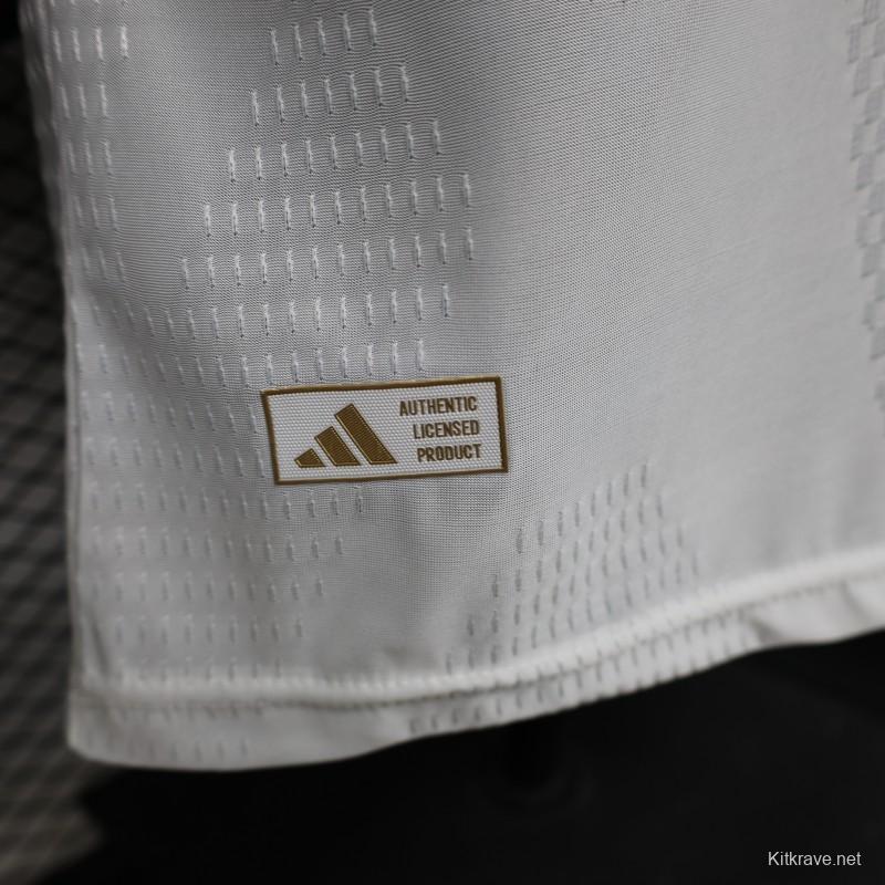 Player Version 26/27 Real Madrid White with Burgundy Stripe Long Sleeve Home Jersey