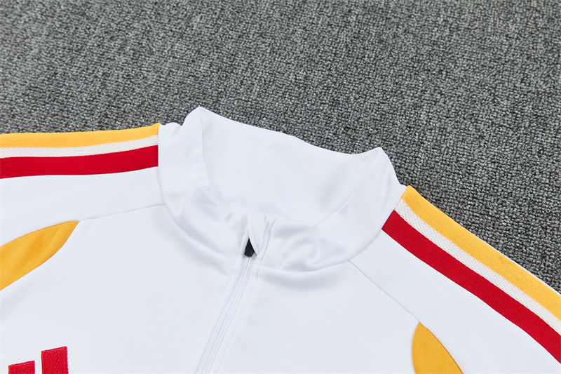 26/27 Spain Away White Half Zipper Jacket Tracksuit + Long Pants