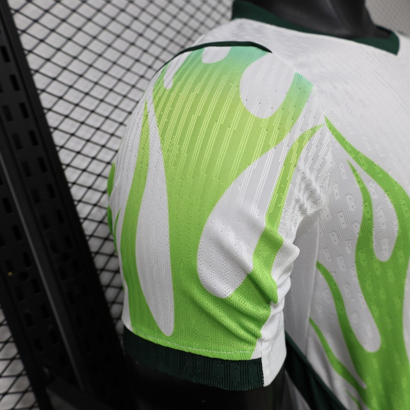 Player Version 2026 Nigeria  White with Green Flame Away Jersey