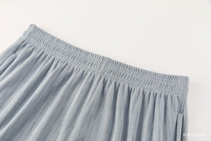 2026/27 Paris Saint-Germain White  Half Zipper Jacket Tracksuit + Light Grey Long Pants