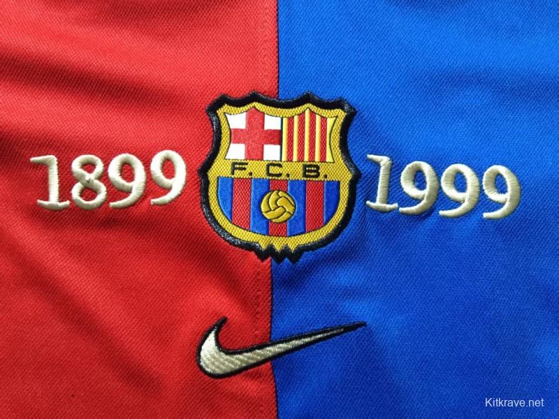 Retro 1899/1999 Kids Barcelona Centennial Long Sleeve Jersey