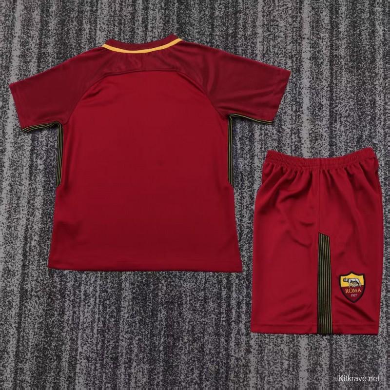 Retro Kids 17/18  AS Roma Home Jersey